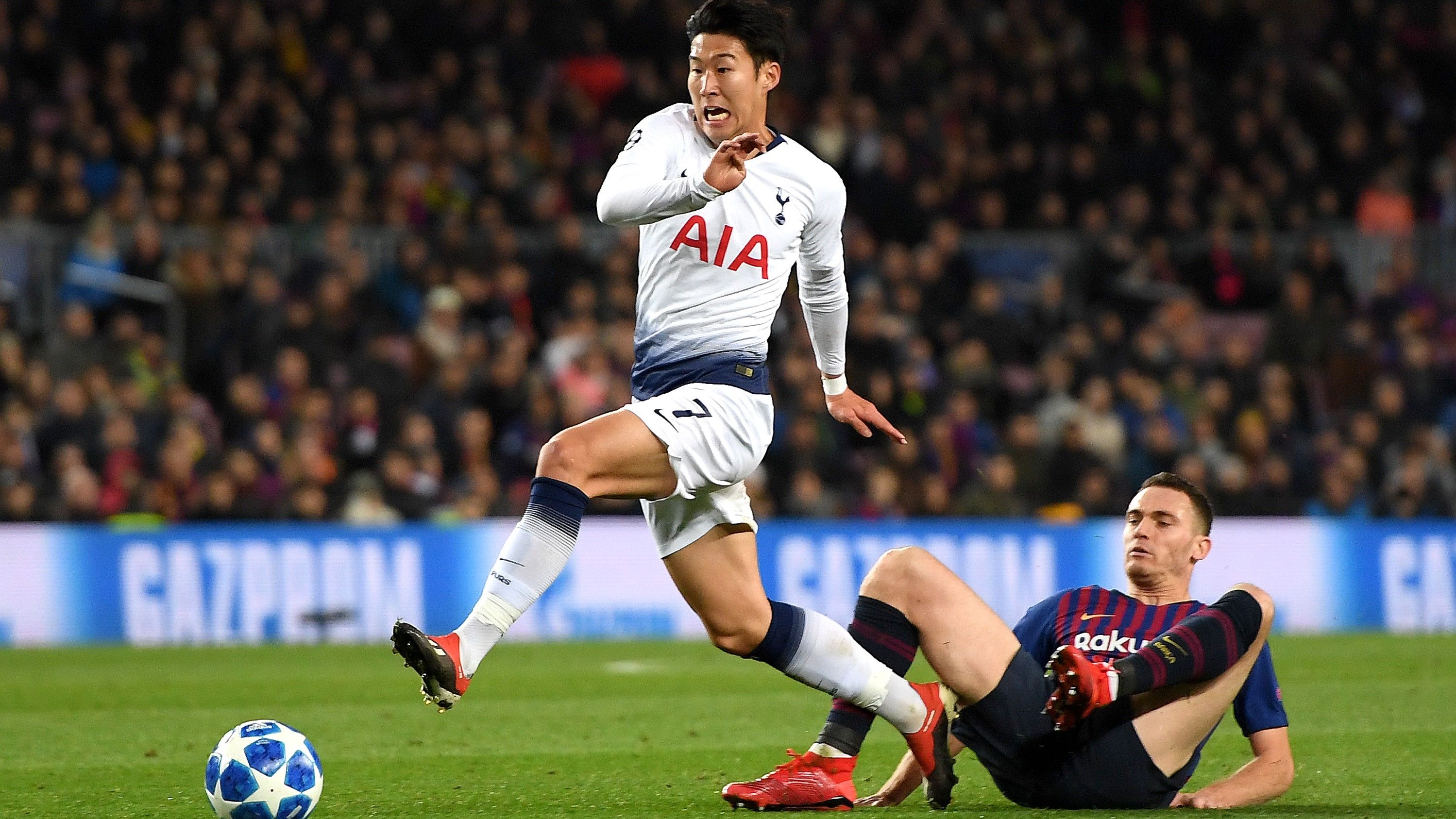 Heung-Ming Son Thomas Vermaelen Barcelona Tottenham UCL 11122018