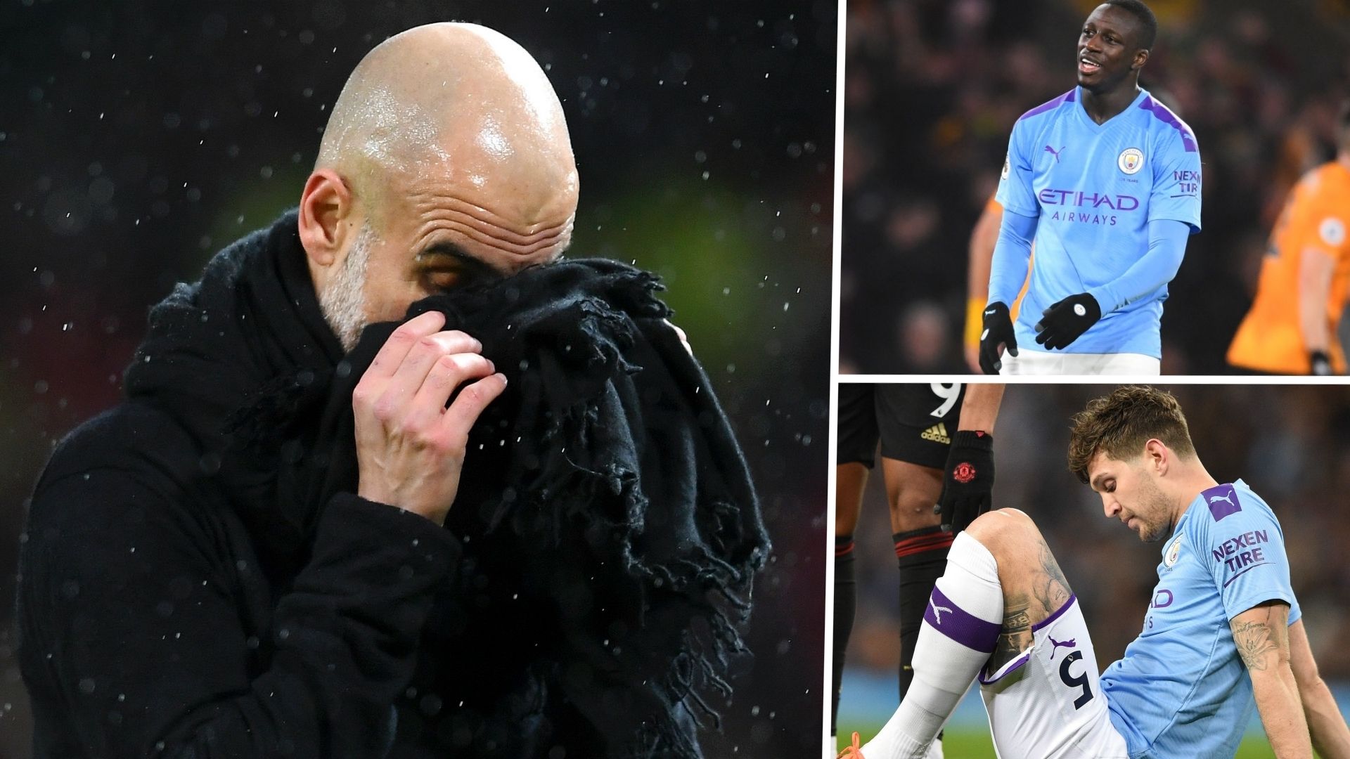 Pep Guardiola Benjamin Mendy John Stones Manchester City GFX