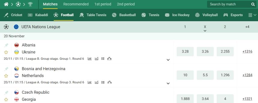 BetWinner IN Sports Betting