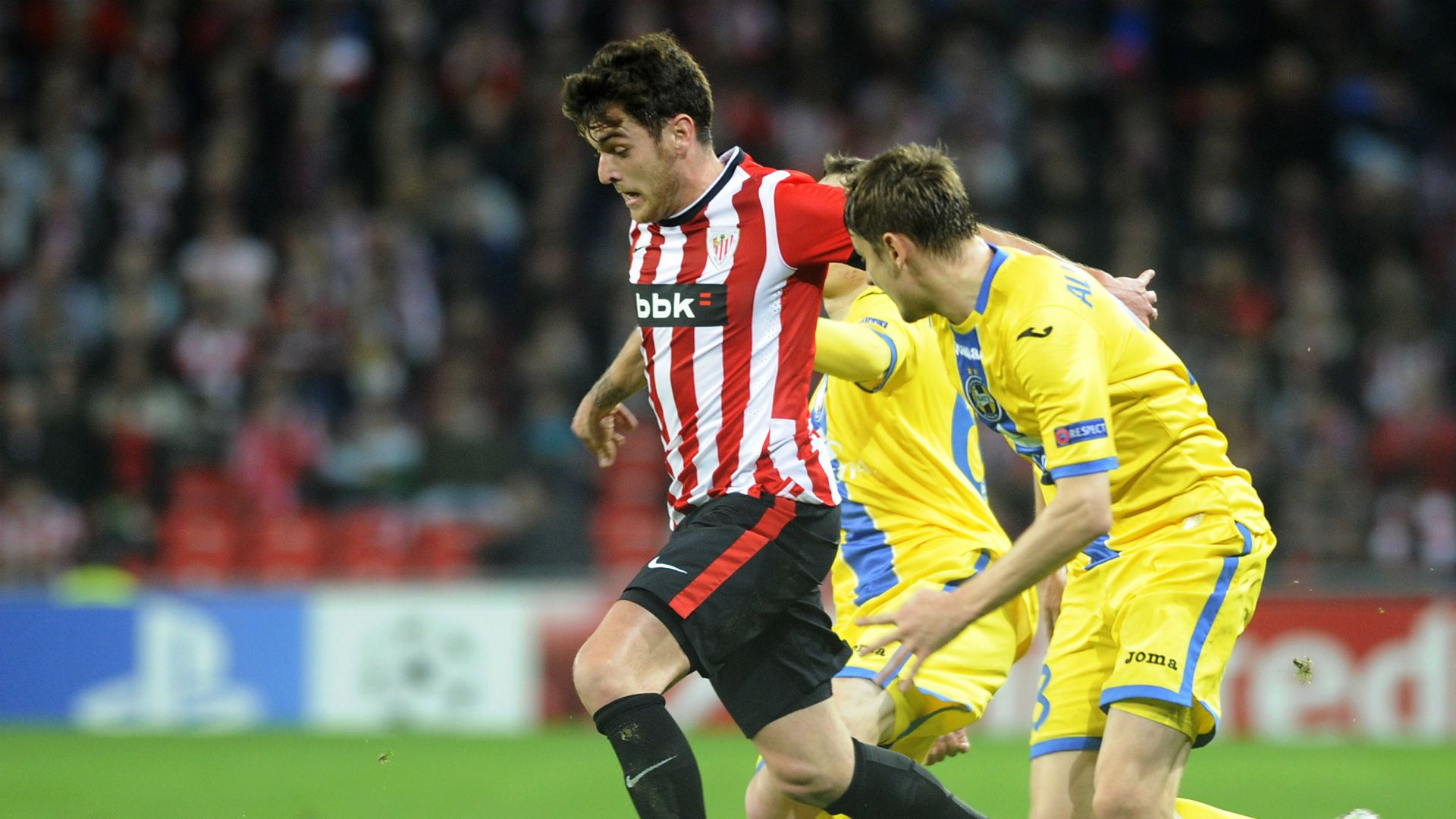 Ibai Gomez Edgar Olekhnovich Athletic Bilbao BATE Borisov UEFA Champions League 12102014