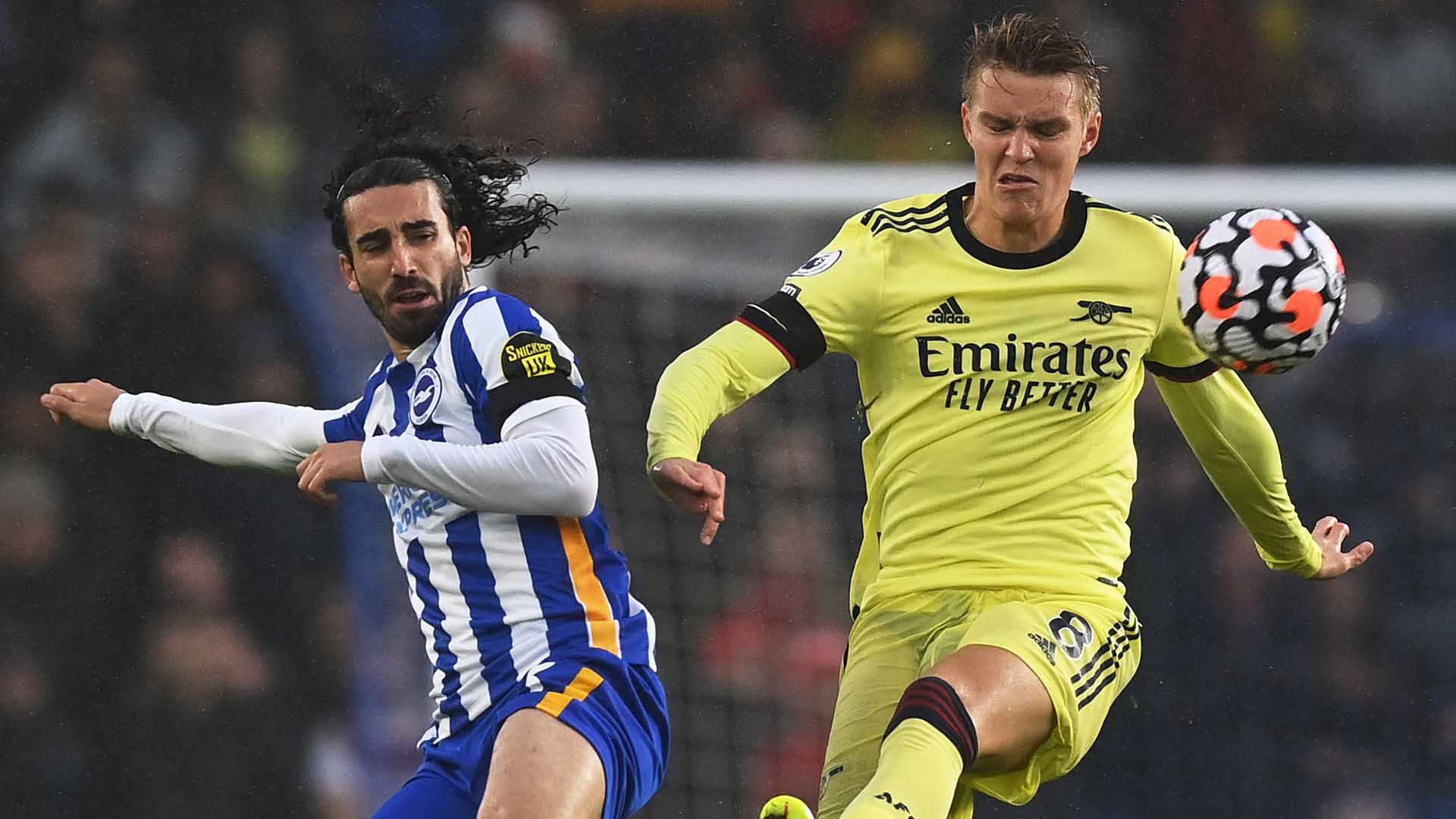 Marc Cucurella Martin Odegaard Brighton Arsenal 2021-22