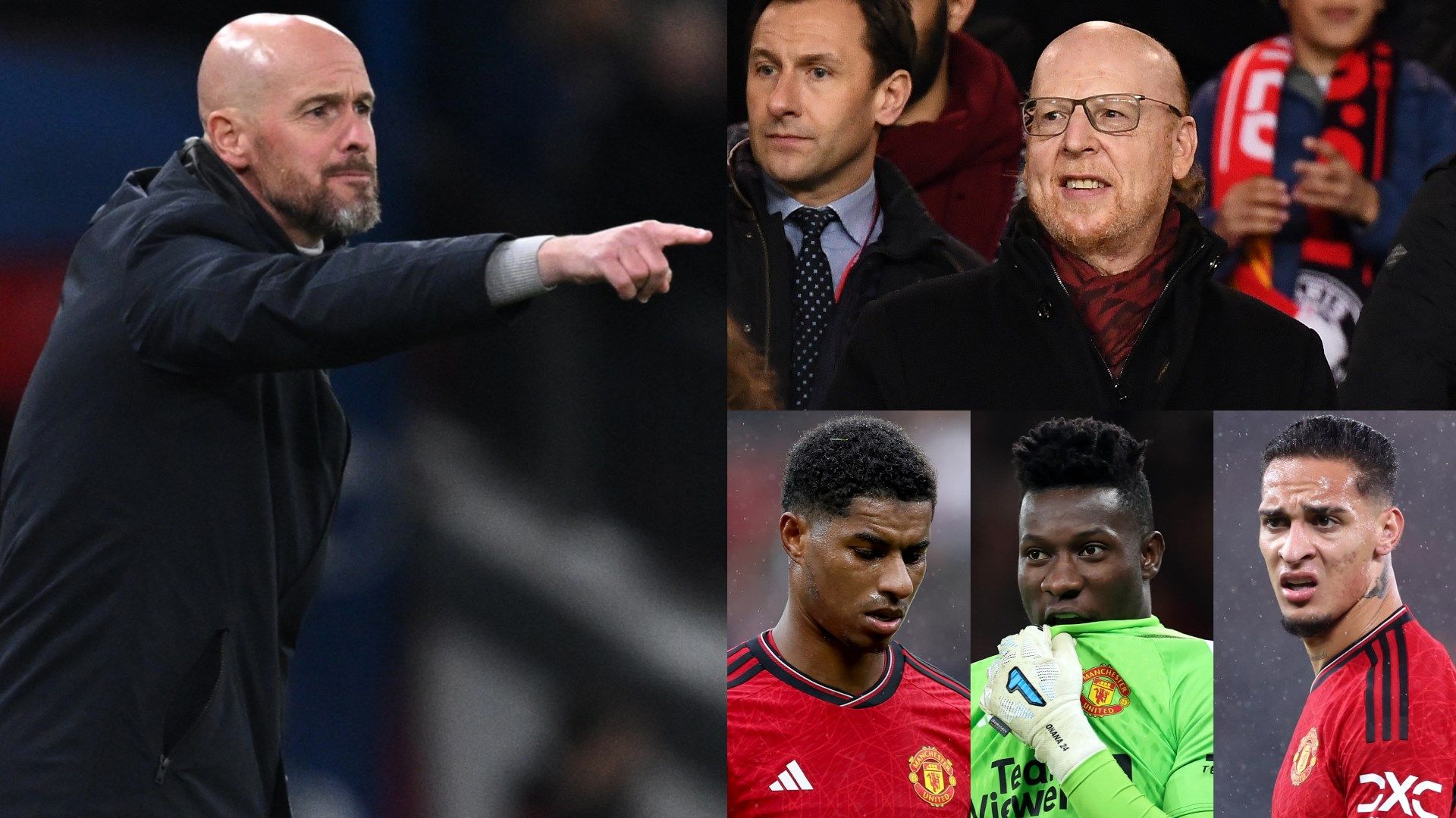 Erik ten Hag Avram Glazer Marcus Rashford Andre Onana Antony Man Utd