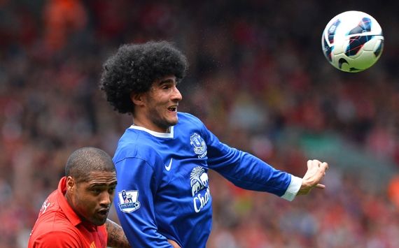 EPL - Liverpool v Everton,  Glen Johnson & Marouane Fellaini