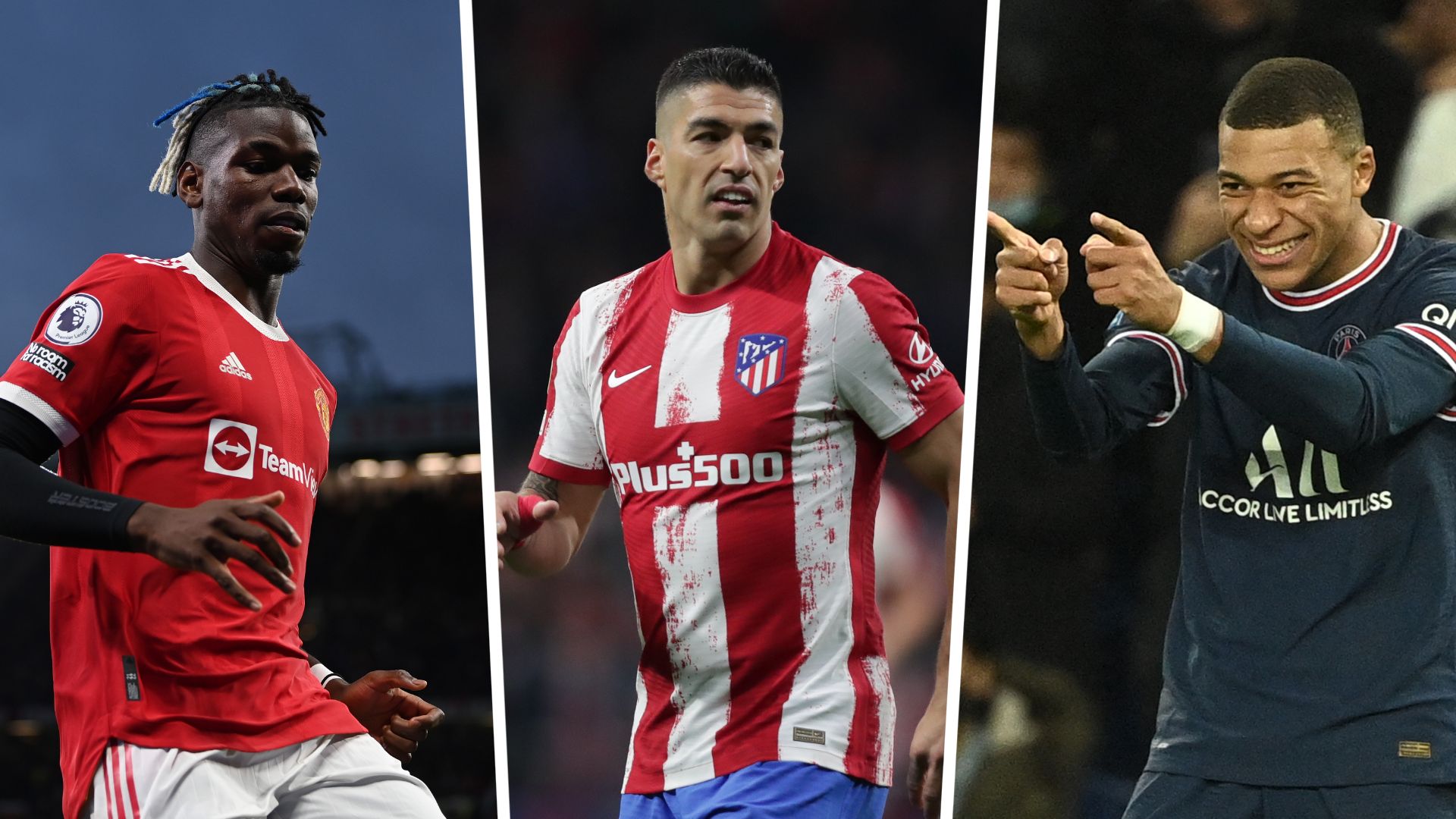 Paul Pogba Luis Suarez Kylian Mbappe GFX