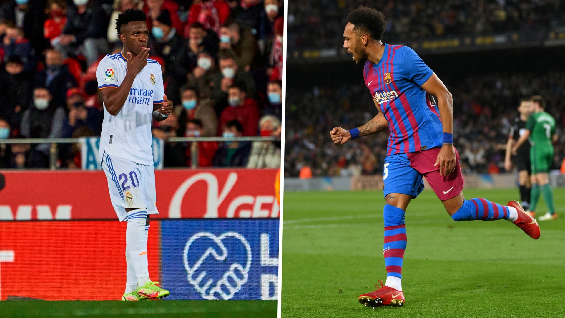 Vinicius Jr y Aubameyang, Real Madrid vs. Barcleona