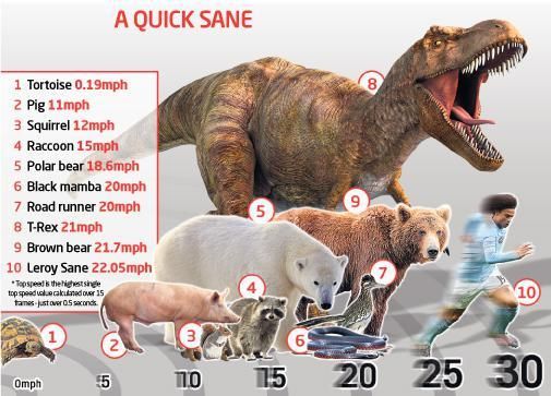 Leroy Sane speed comparision