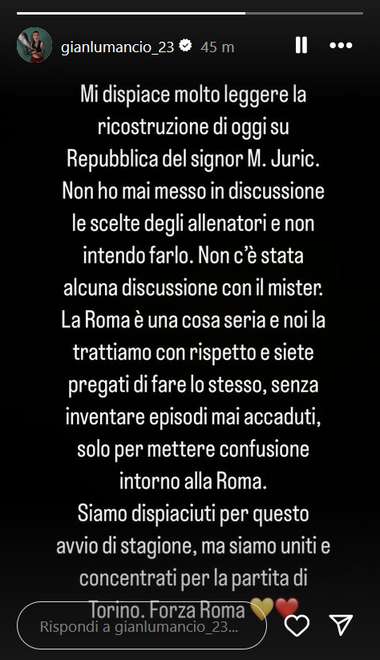 Gianluca Mancini Instagram