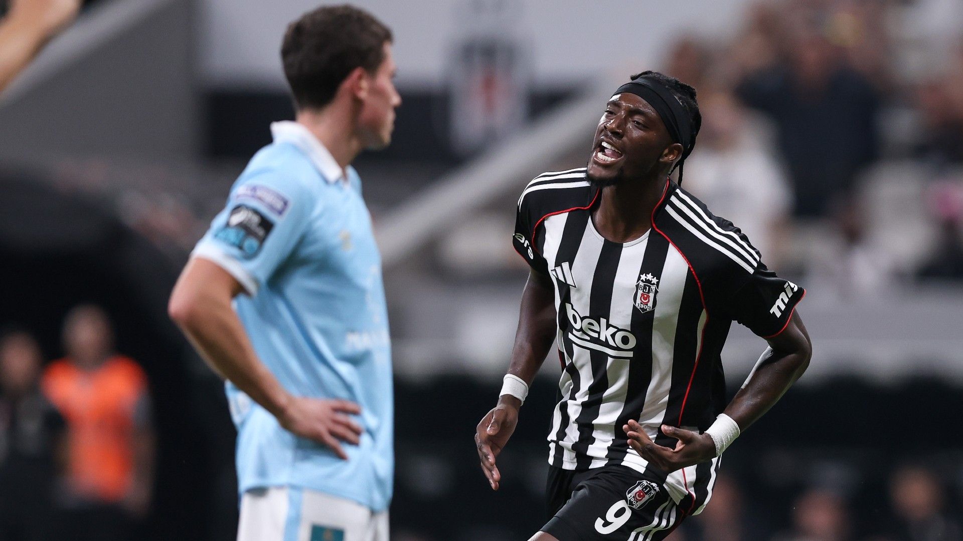 Tammy Abraham of Besiktas celebrates after scoring