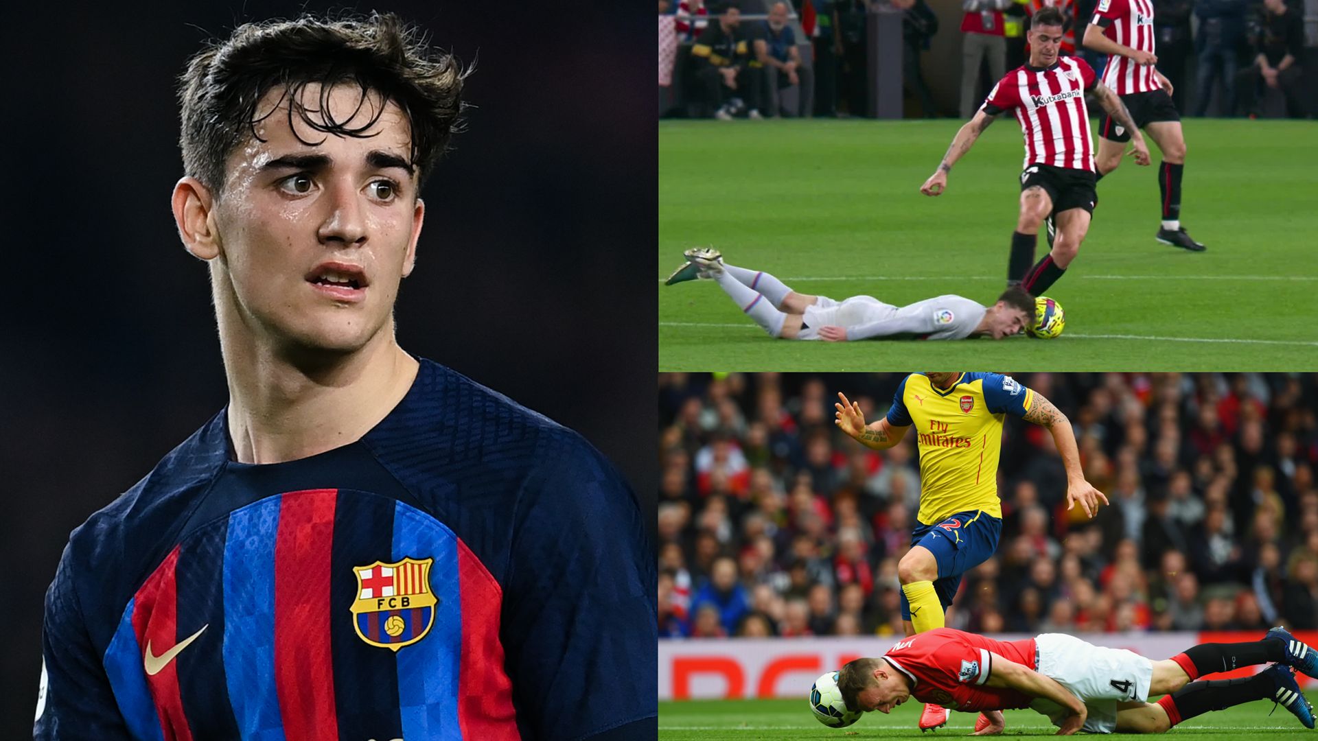 Gavi Barcelona Athletic Club head tackle Phil Jones