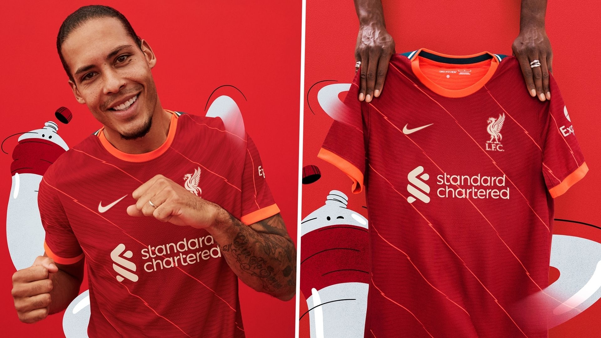 Liverpool 2021-22 kit Virgil van Dijk home