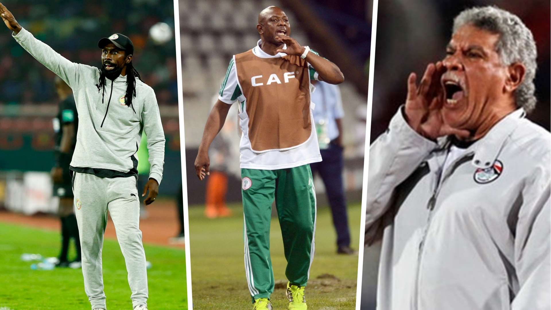 Aliou Cisse of Senegal and Stephen Keshi of Nigeria.