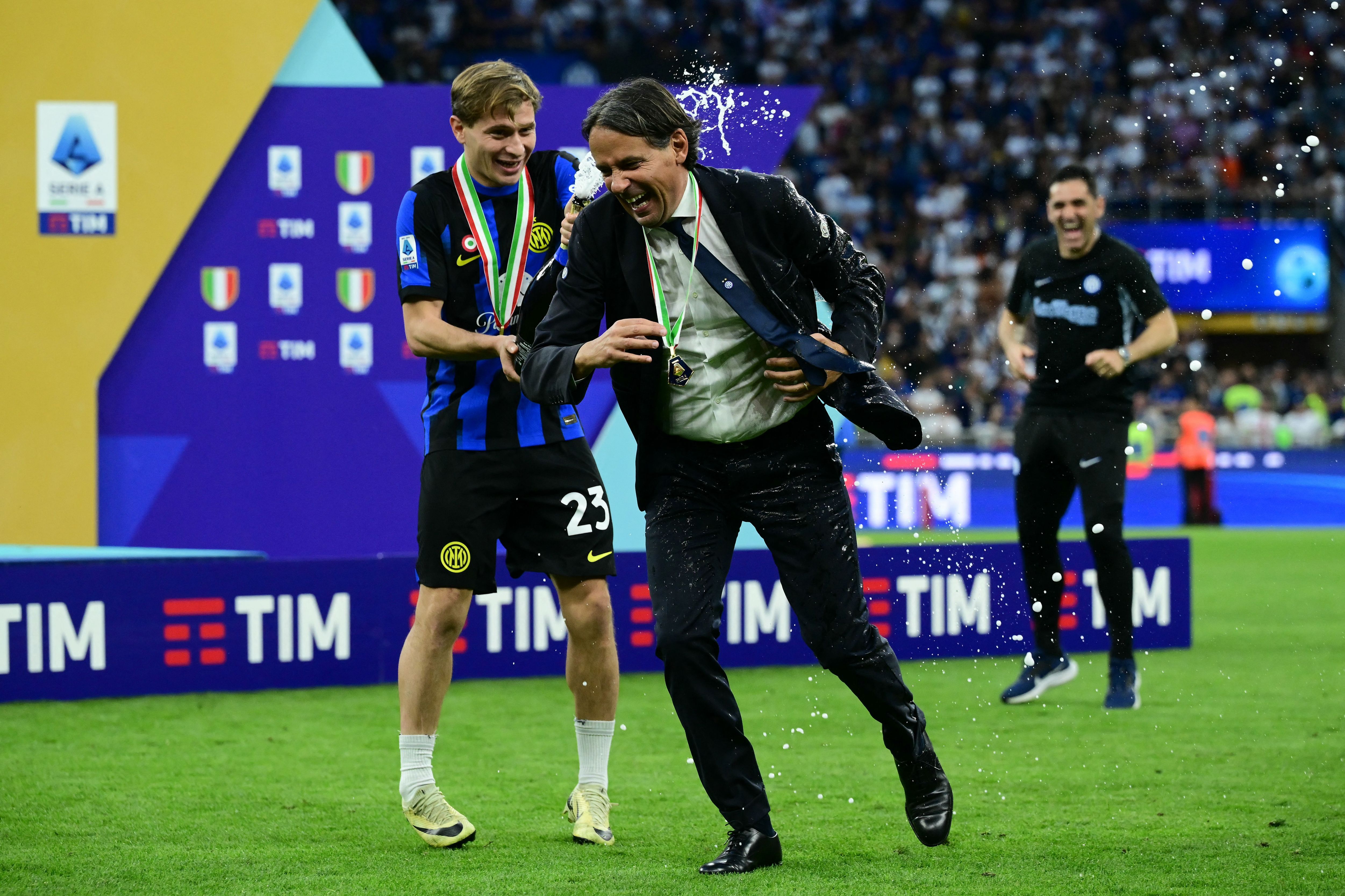 Simone Inzaghi festa Scudetto Inter
