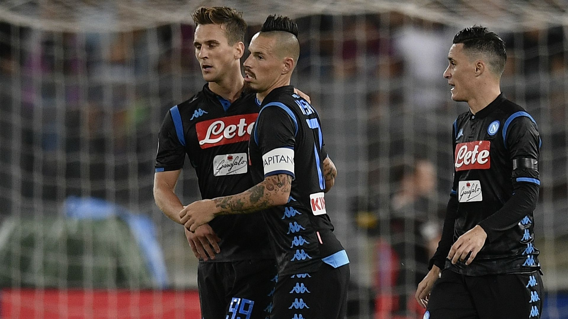 Arkadiusz Milik Marek Hamsik Jose Maria Callejon Lazio Napoli Serie A 08182018