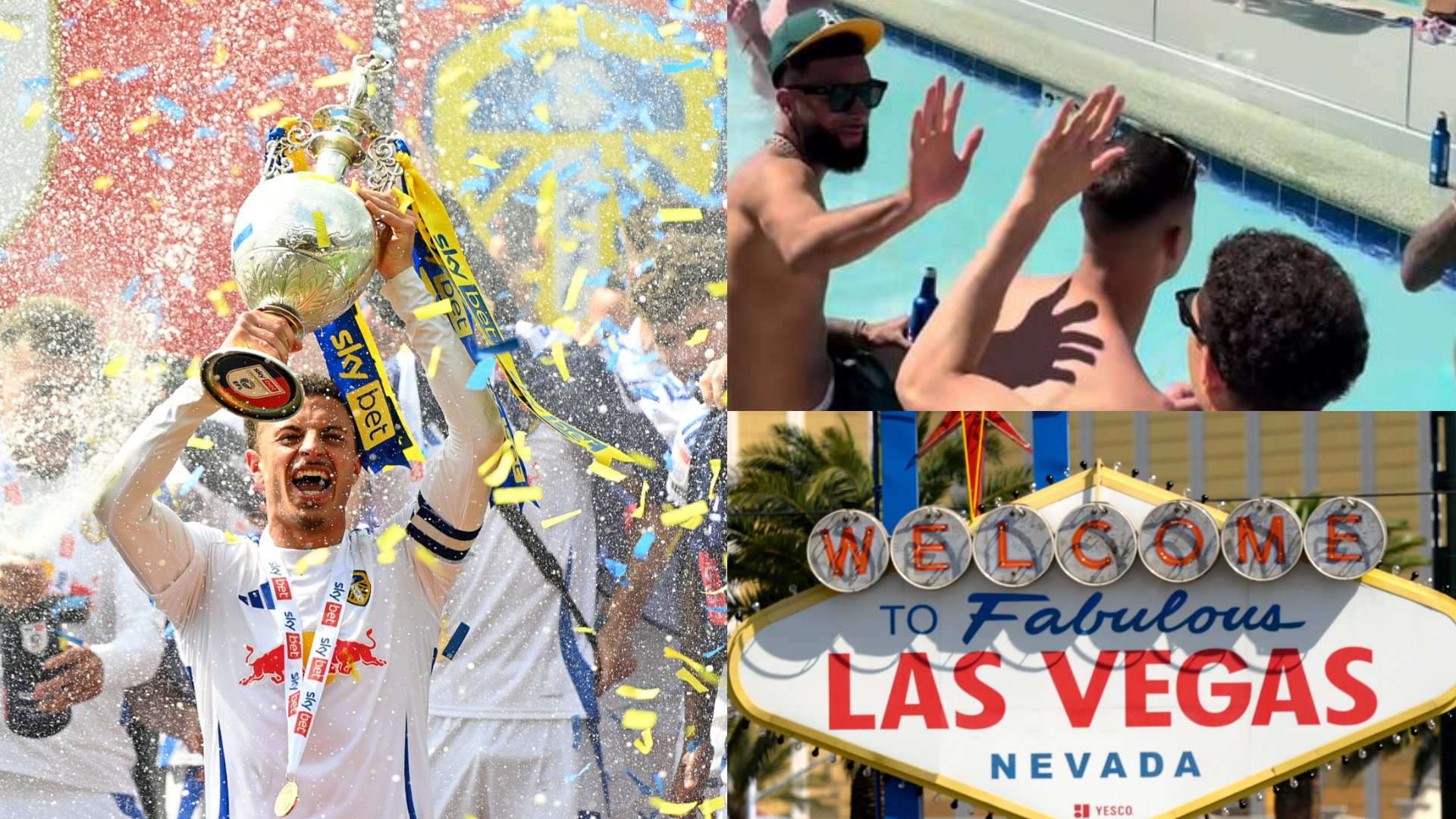 Inspired by Wrexham! Leeds celebrate Premier League promotion in Las Vegas as former Man Utd star leads celebrations with pool party and nightclub trip | Goal.com UK