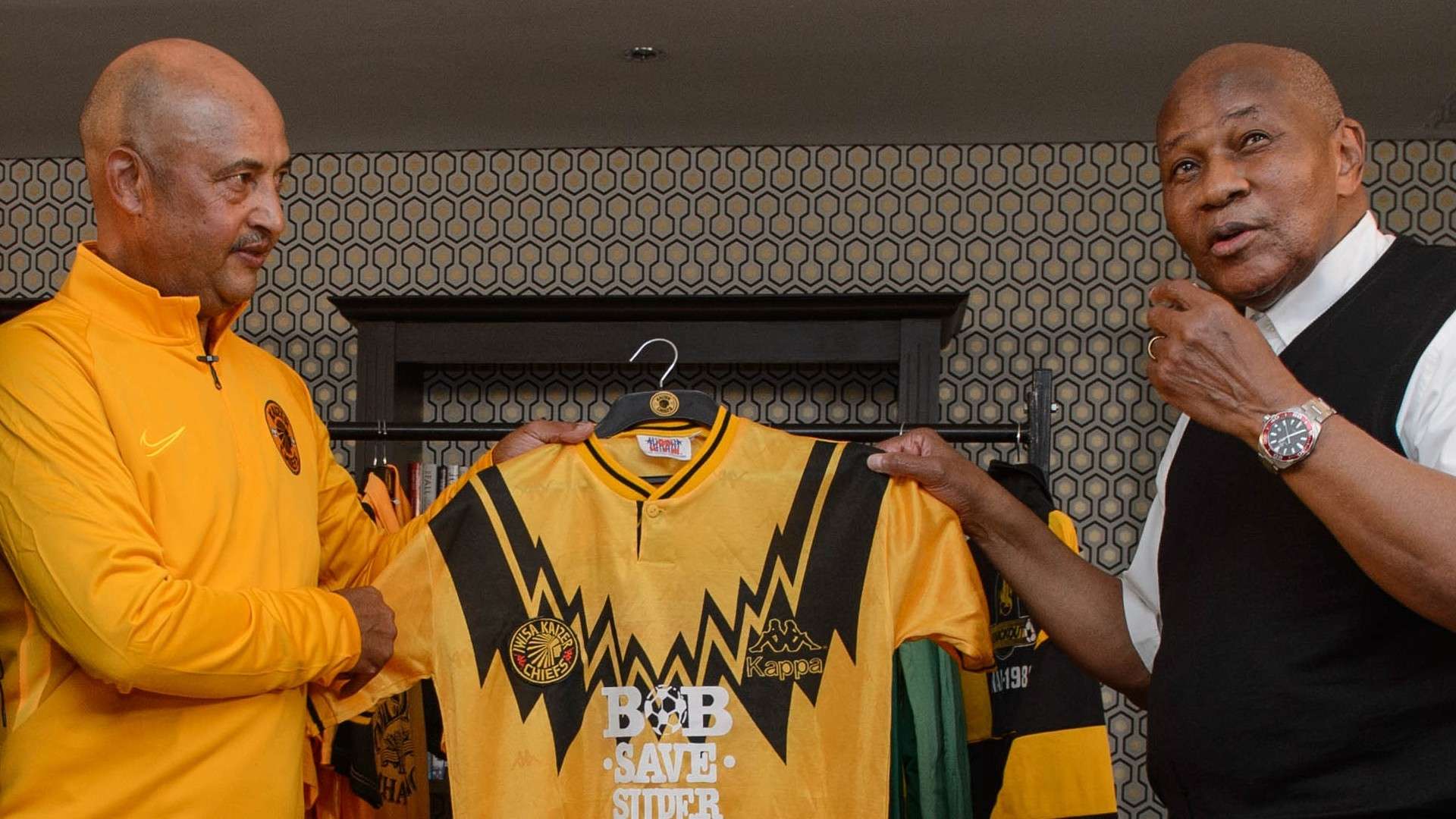 Kaizer Chiefs chair Motaung and Howard Freese.