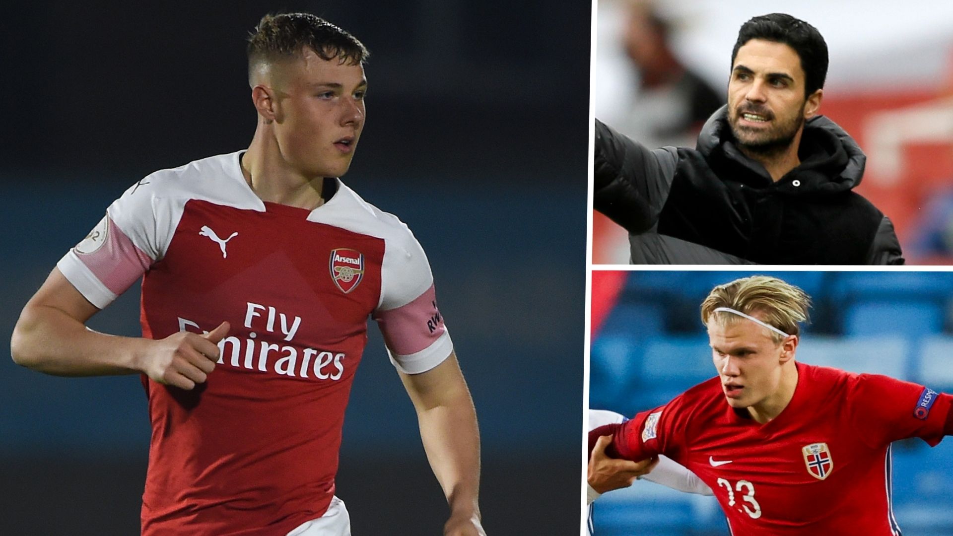 Daniel Ballard Arteta Haaland GFX