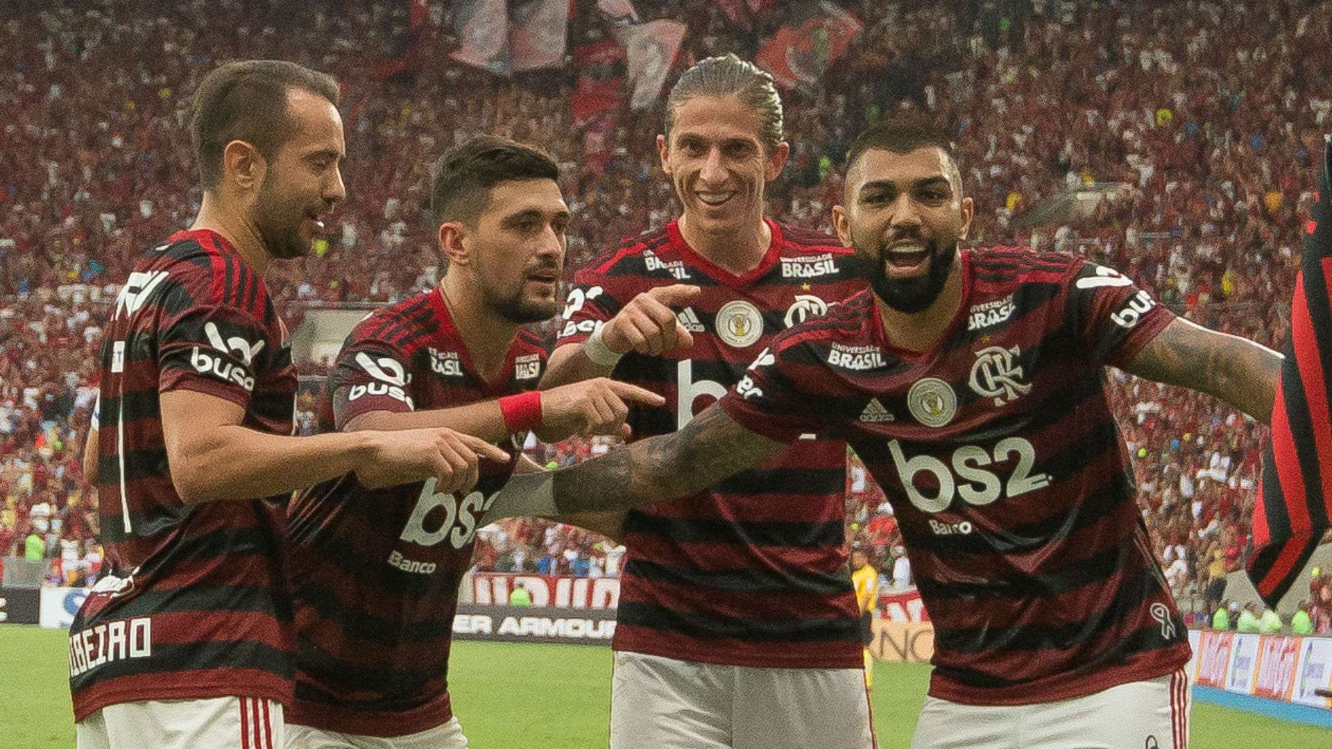 Everton Ribeiro, Arrascaeta, Filipe Luis Gabigol Flamengo Palmeiras Brasileirão 01 09 2019