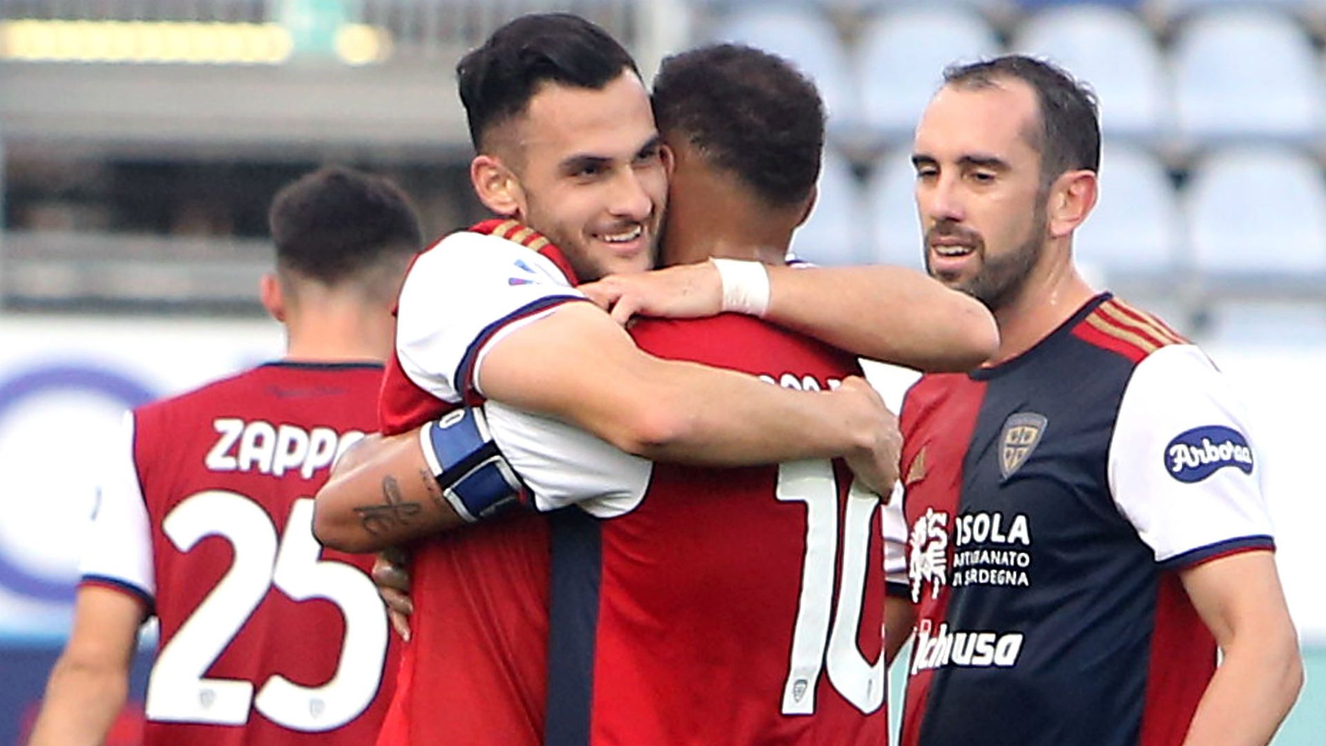 Lykogiannis Cagliari Udinese celebratint