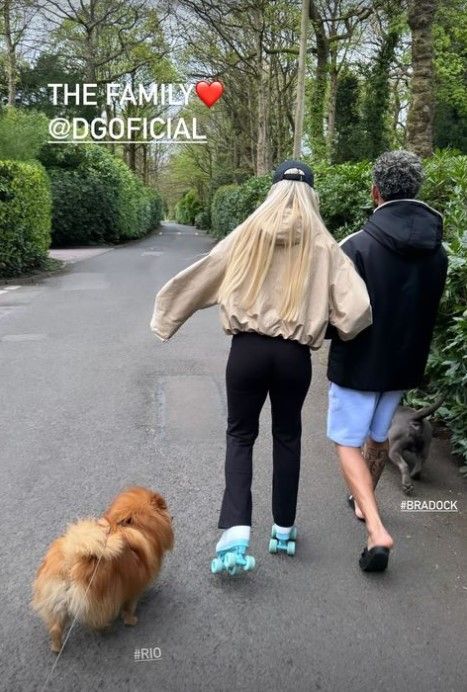 Alisha Lehmann Douglas Luiz dog walk roller skates