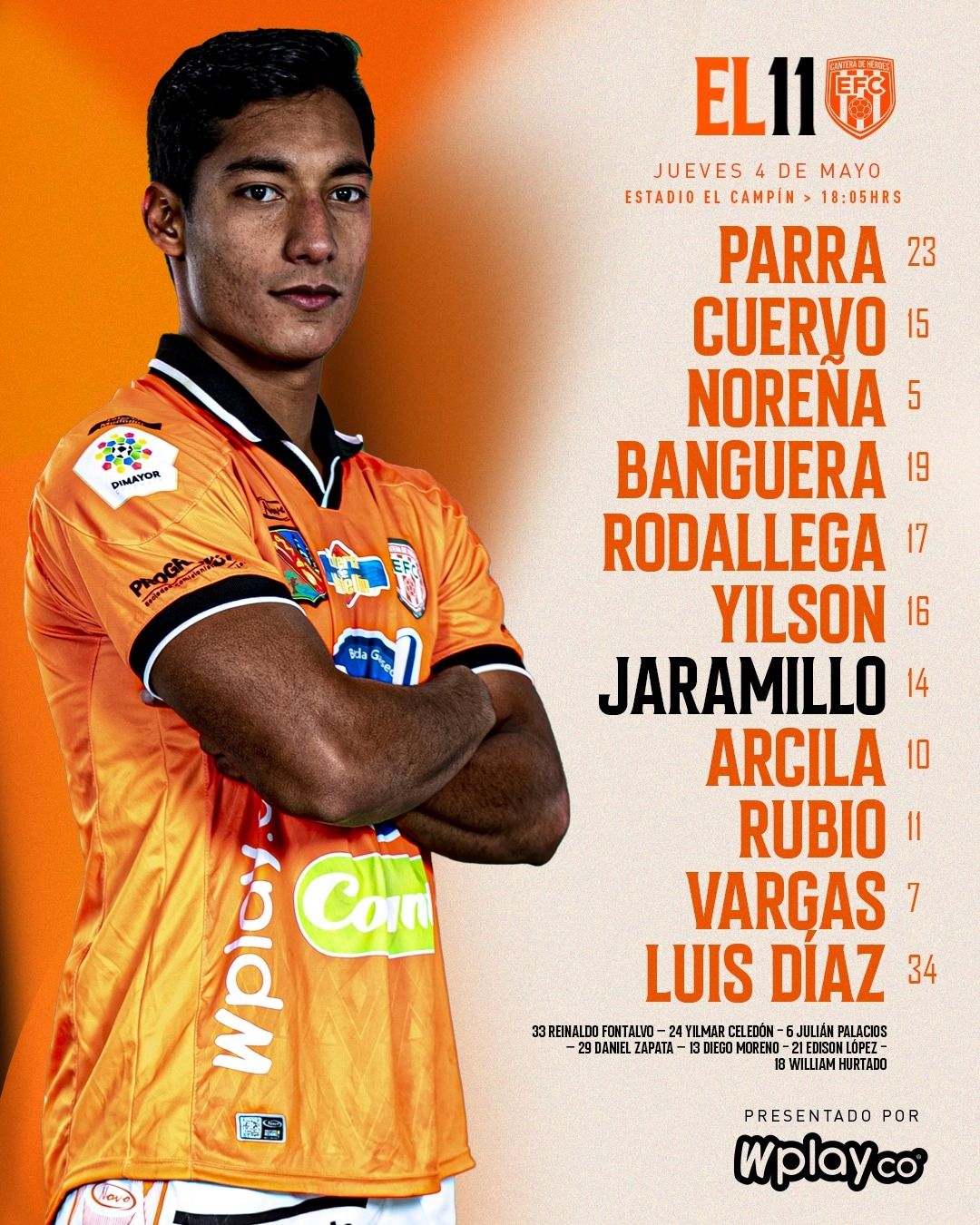 Nómina Envigado Fecha 14 Liga BetPlay 2023