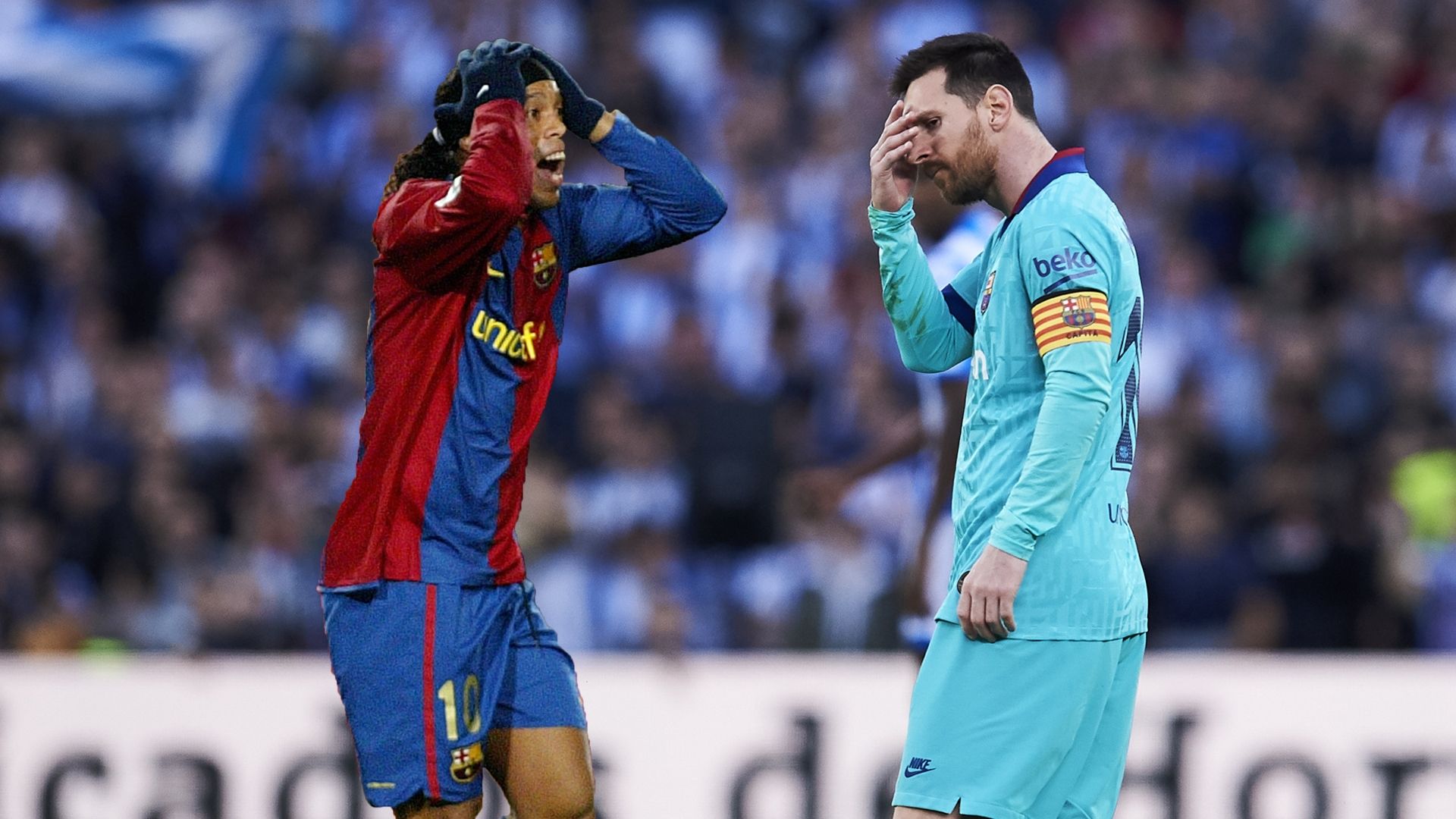 Ronaldinho (2006-2007) y Messi (2019-2020), Barcelona