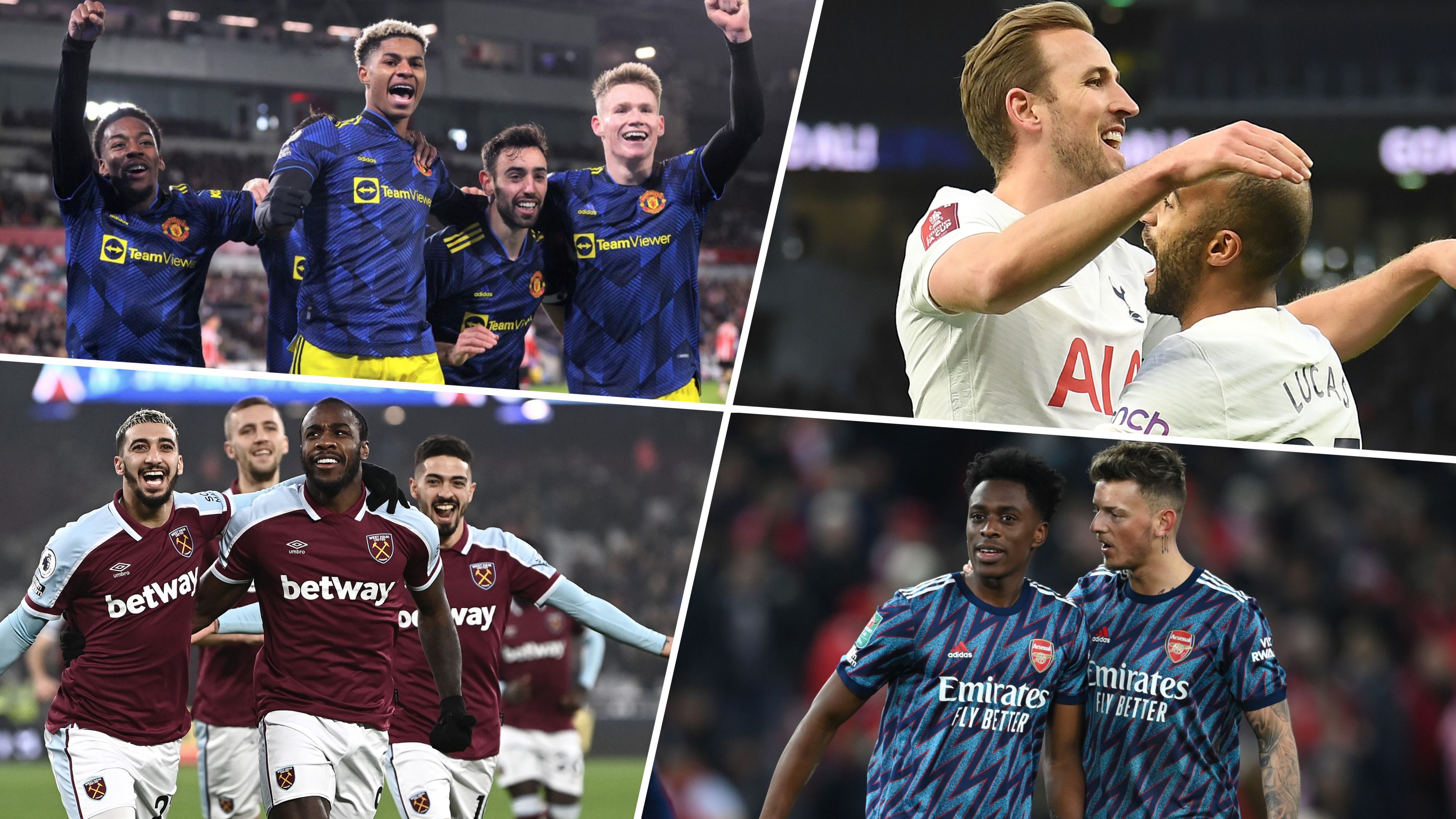 Manchester United Tottenham Hotspur West Ham Arsenal Premier League 2021/22