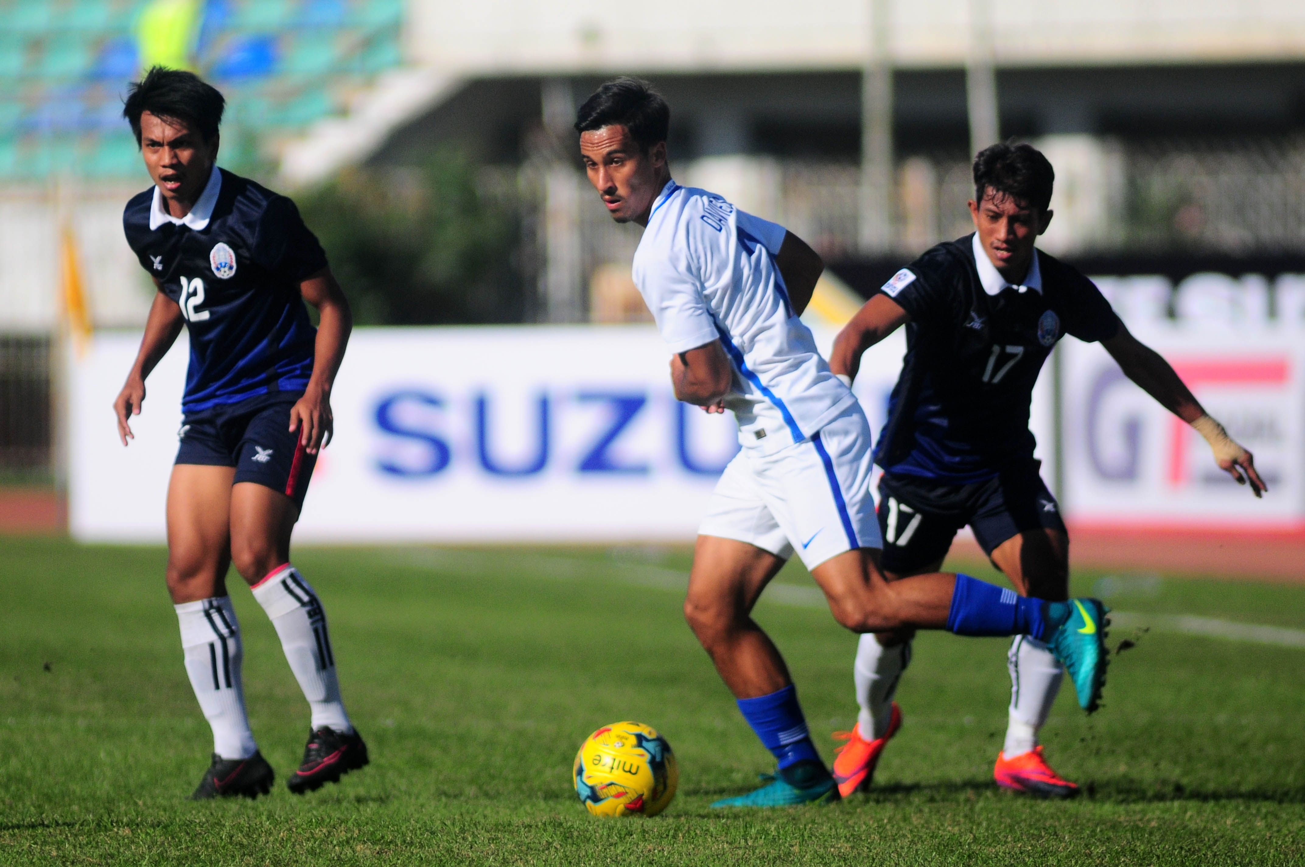 Matthew Davies in the Malaysia v Cambodia match - 2016 AFF Suzuki Cup 20/11/16
