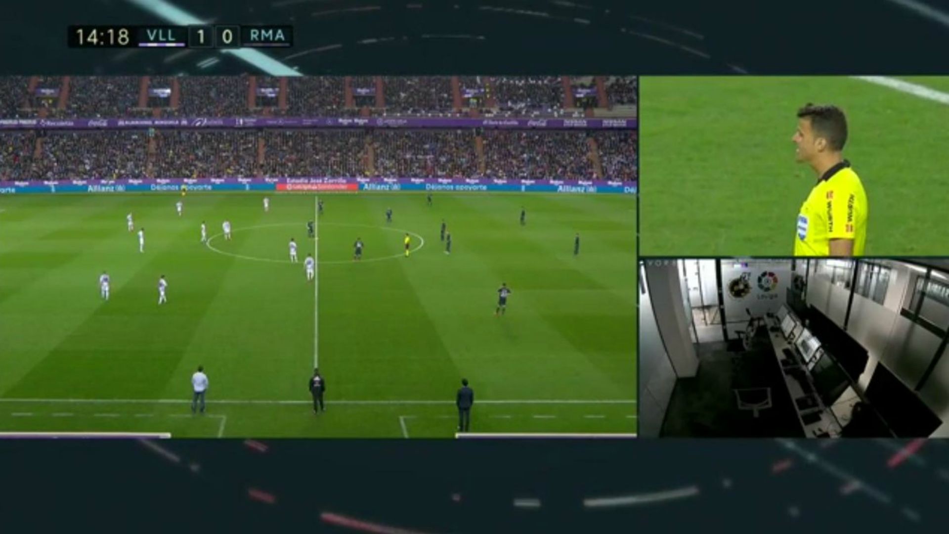 Valladolid - Real Madrid VAR caption in La Liga game