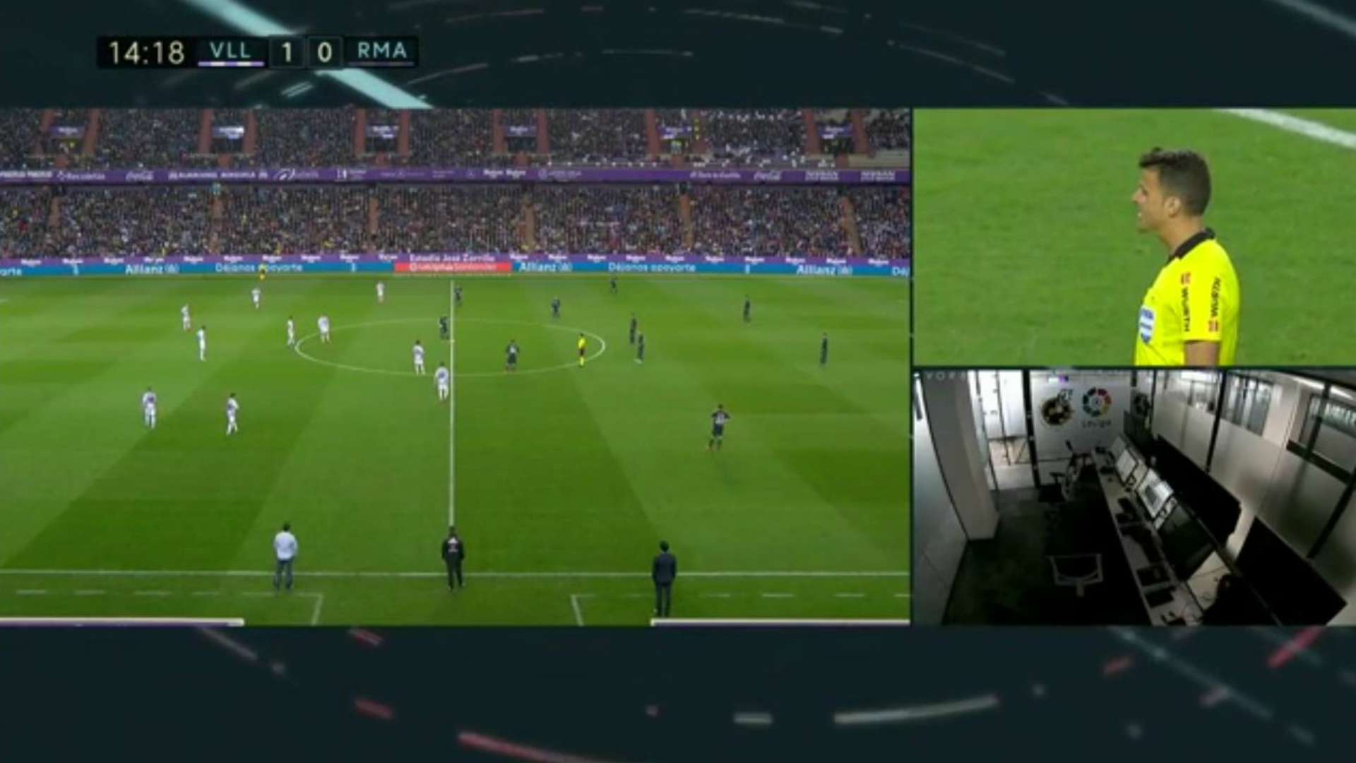 Valladolid - Real Madrid VAR caption in La Liga game