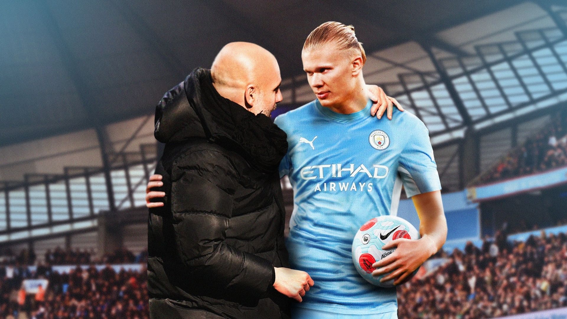 Pep Guardiola Erling Braut Haaland Manchester City