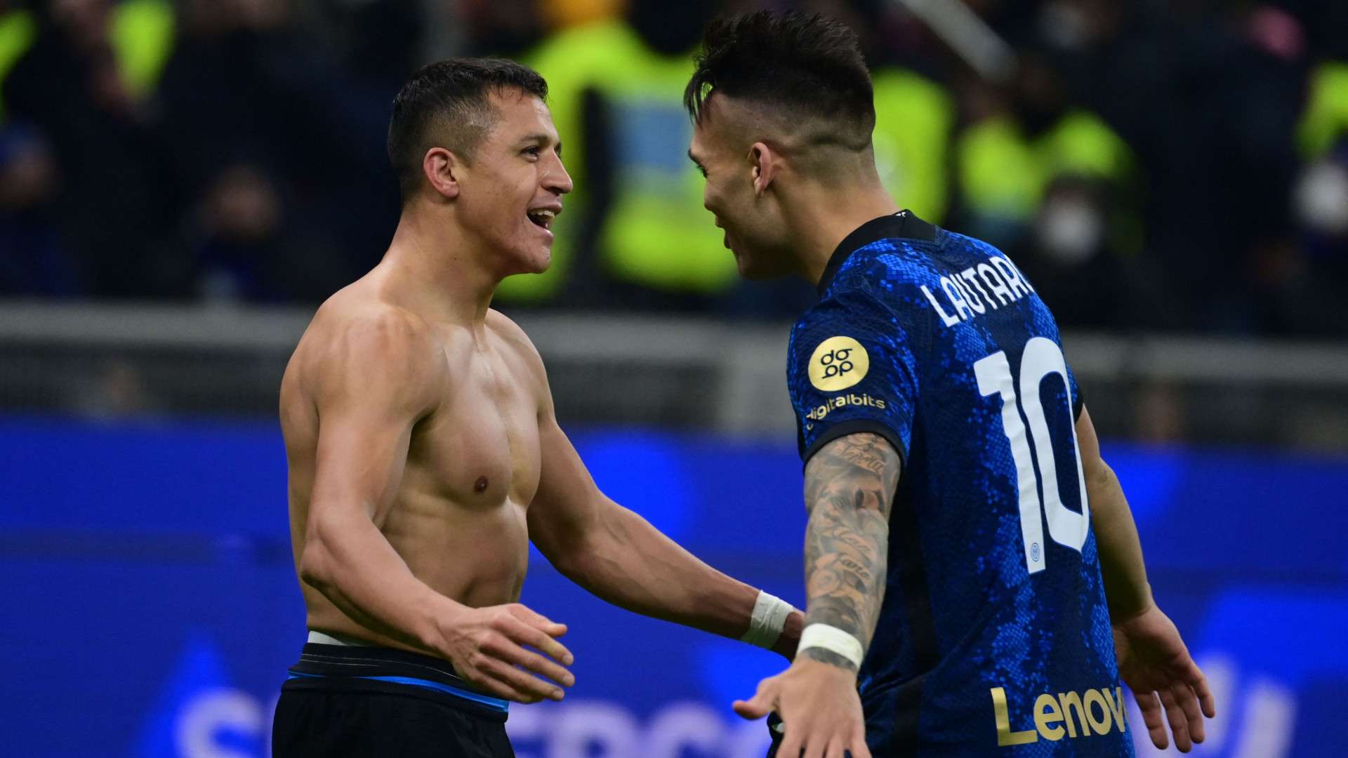 Alexis Sanchez Lautaro Martinez Inter Juventus Supercoppa Italiana