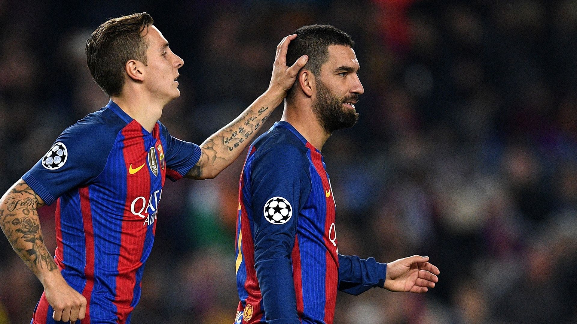 Lucas Digne Arda Turan Barcelona Gladbach UEFA Champions League 06122016
