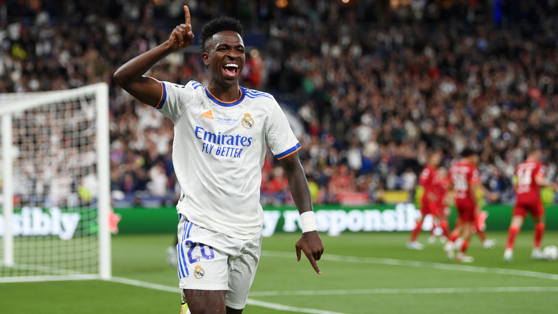 Vinicius celebrate Liverpool Real Madrid Champions League 2022