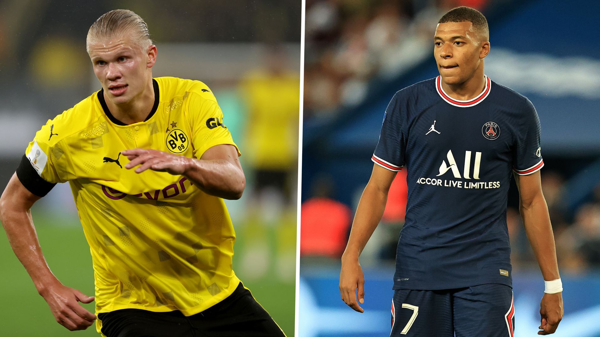 Erling Haaland, Kylian Mbappe GFX