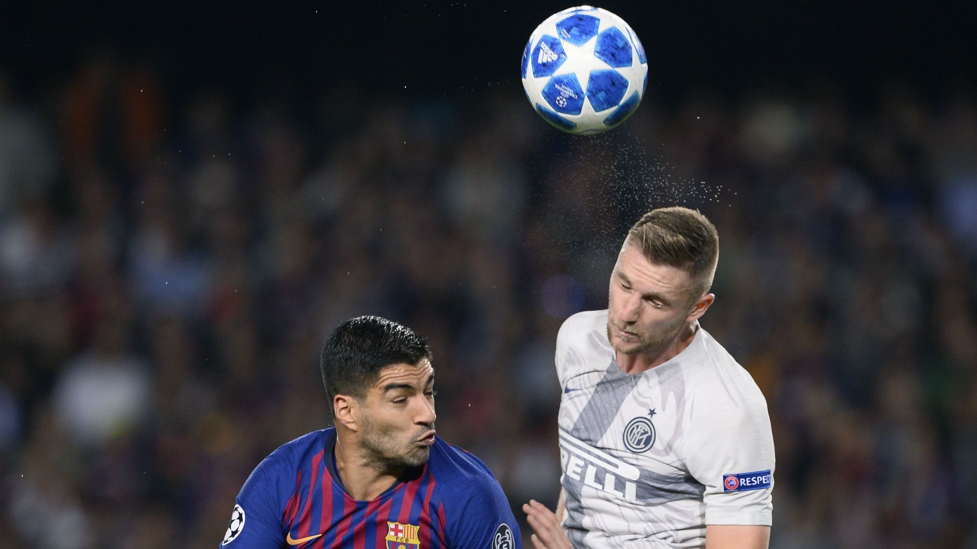 Milan Skriniar Luis Suarez Barcellona Inter Champions League
