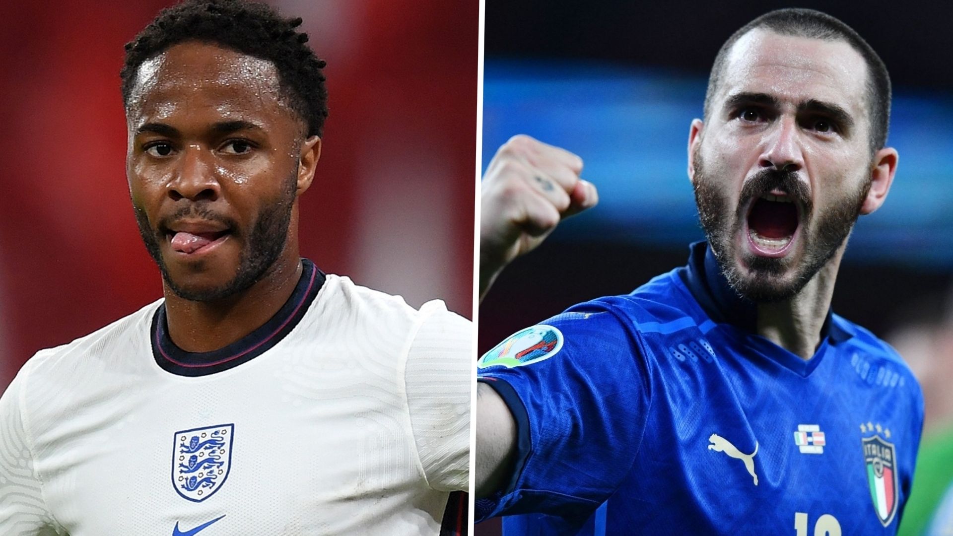 Raheem Sterling England Leonardo Bonucci Italy Euro 2020