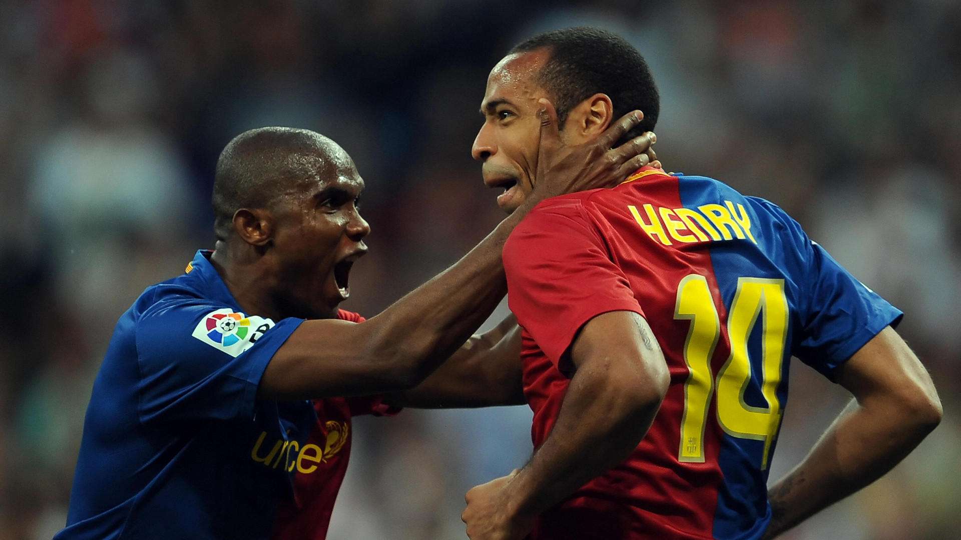 Samuel Eto'o Thierry Henry Barcelona May 2, 2009 in Madrid