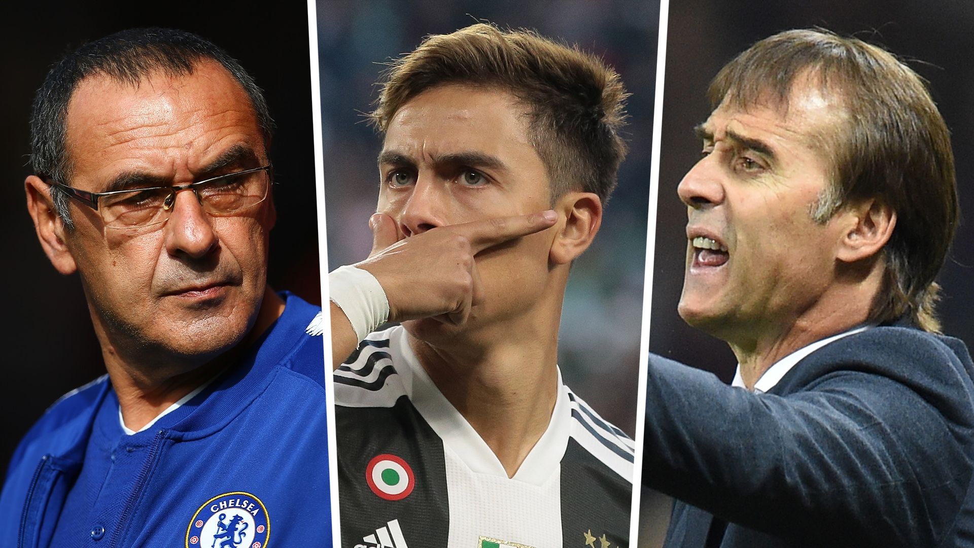 Sarri Dybala Lopetegui European Winners and Losers composite