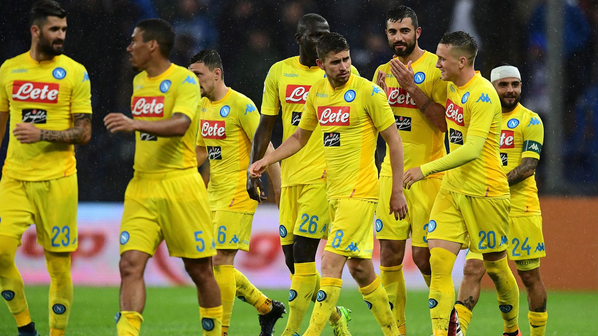Napoli celebrating vs Sampdoria