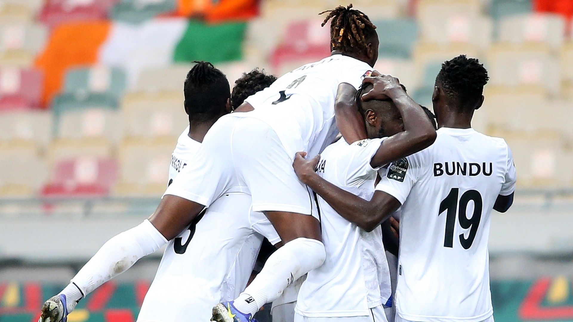 Sierra Leone celebrate vs Ivory Coast.