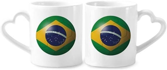 طقم أكواب بورسلين بتصميم علم البرازيل  