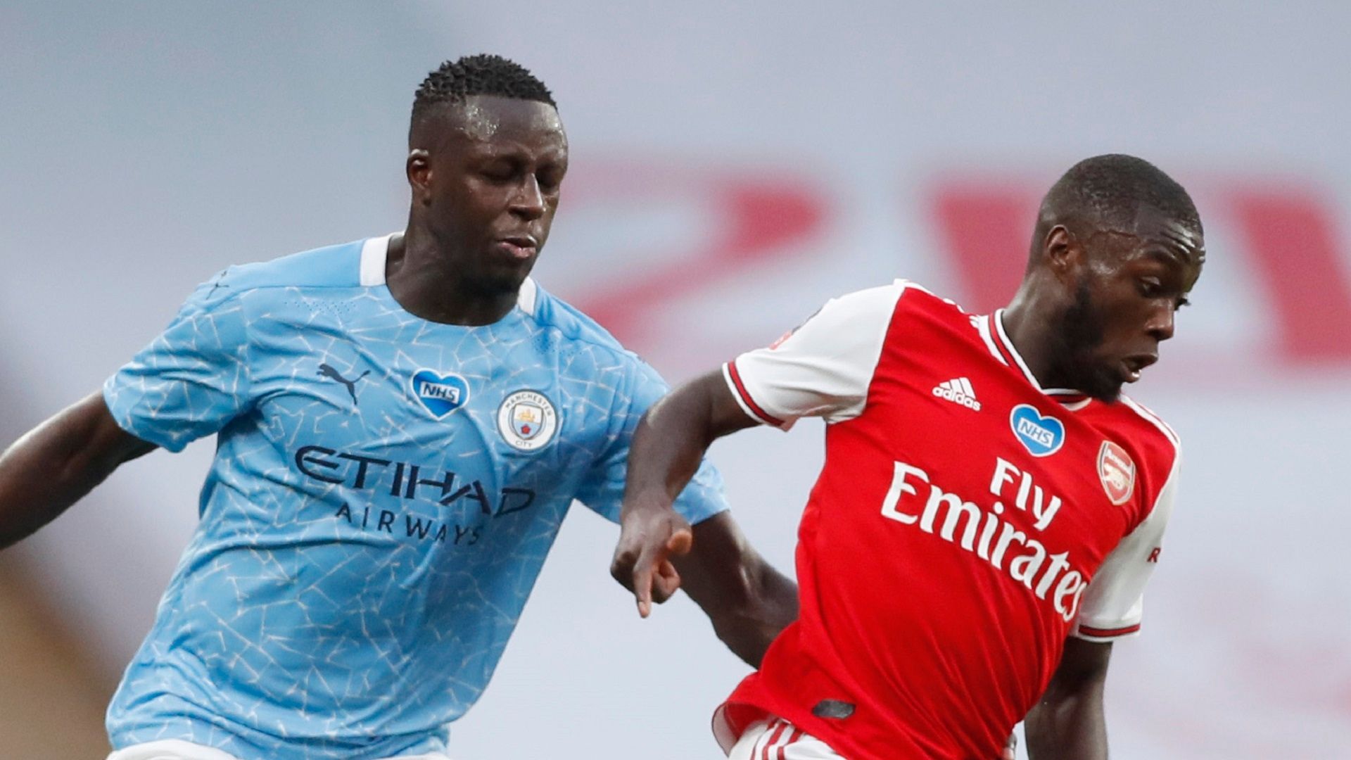 Benjamin Mendy Nicolas Pepe Manchester City Arsenal 2019-20