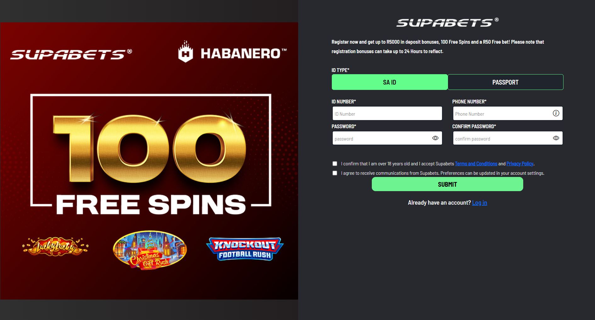 Supabets-enter-promo-code