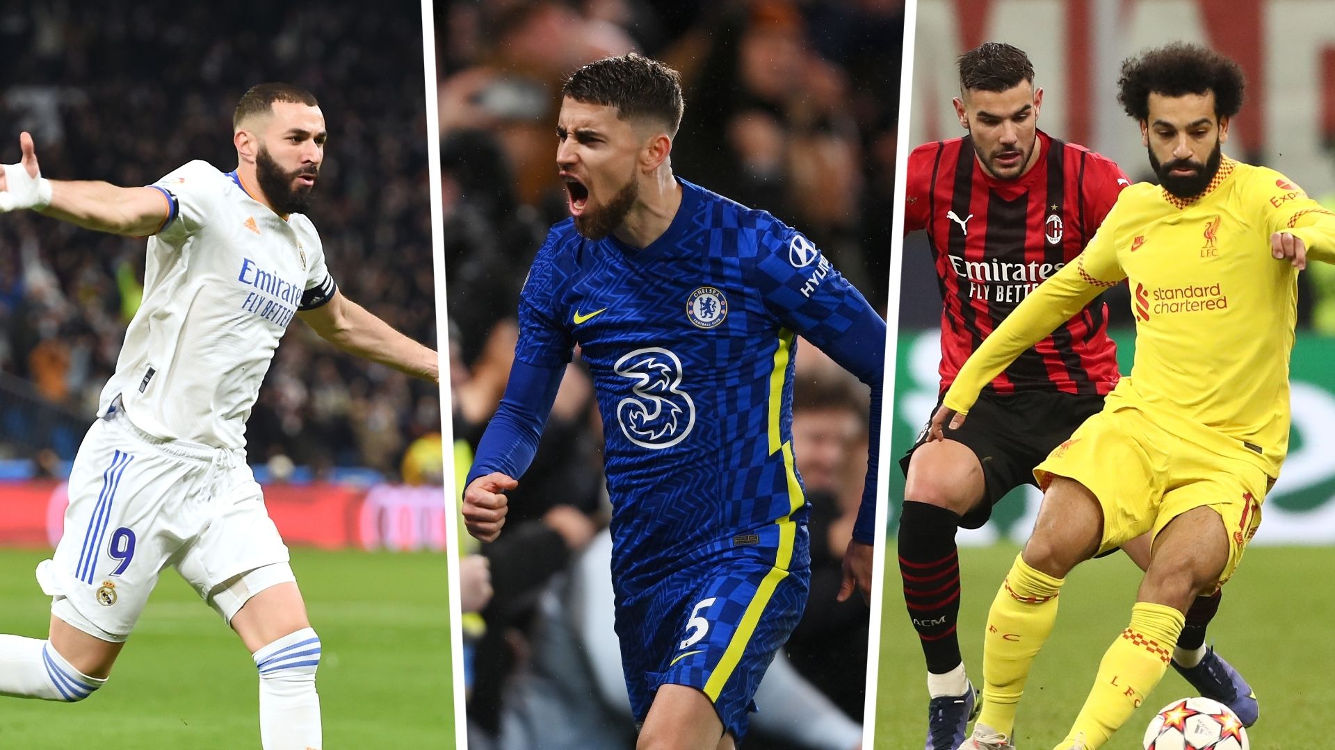 Karim Benzema, Jorginho, Mohamed Salah