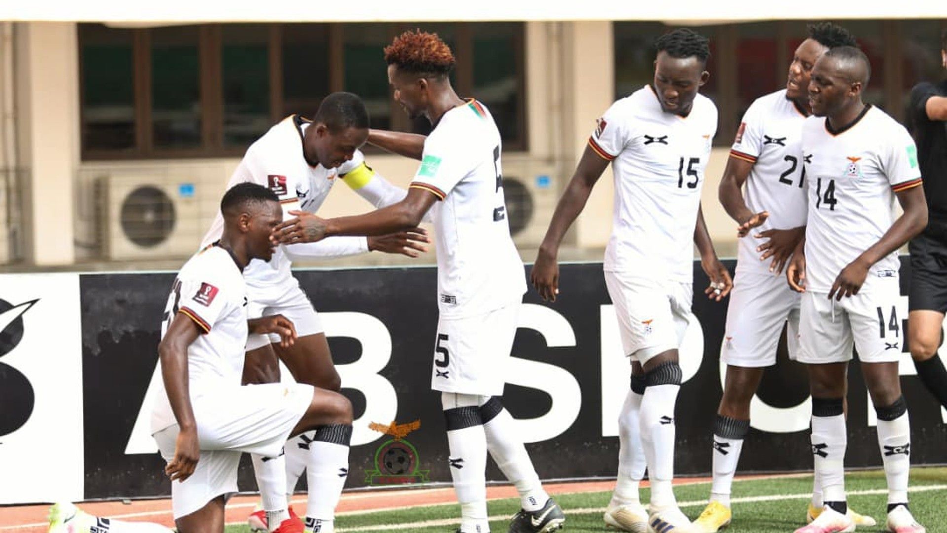 Zambia celebrate vs Mauritania.