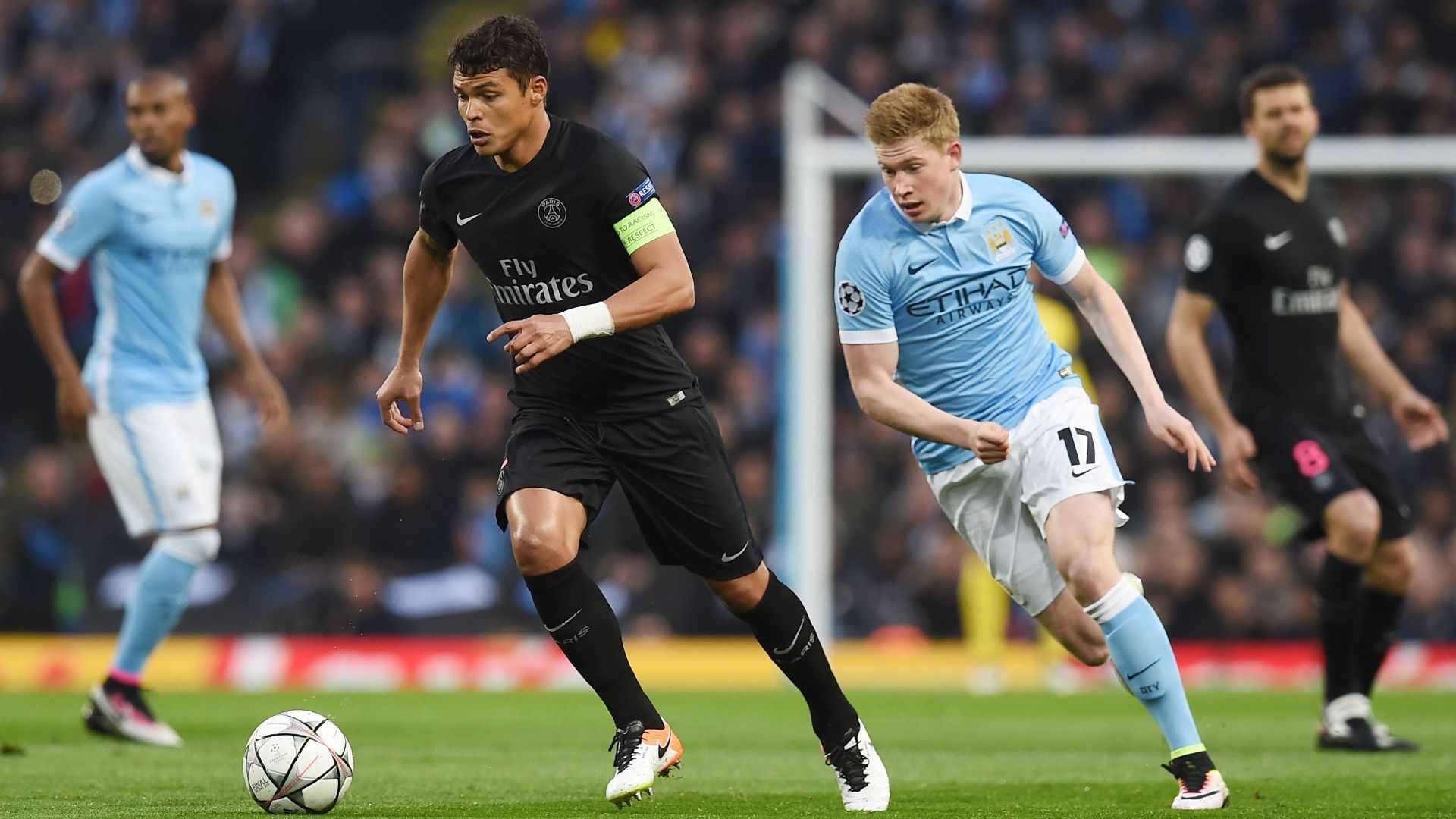 Thiago Silva, Kevin De Bruyne, Manchester City vs PSG