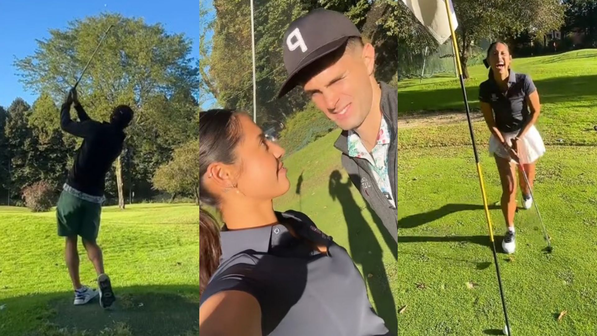 USMNT star Christian Pulisic and girlfriend Alexa Melton take on pitch and putt challenge in Italy