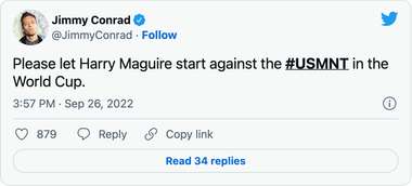 Jimmy Conrad Harry Maguire tweet