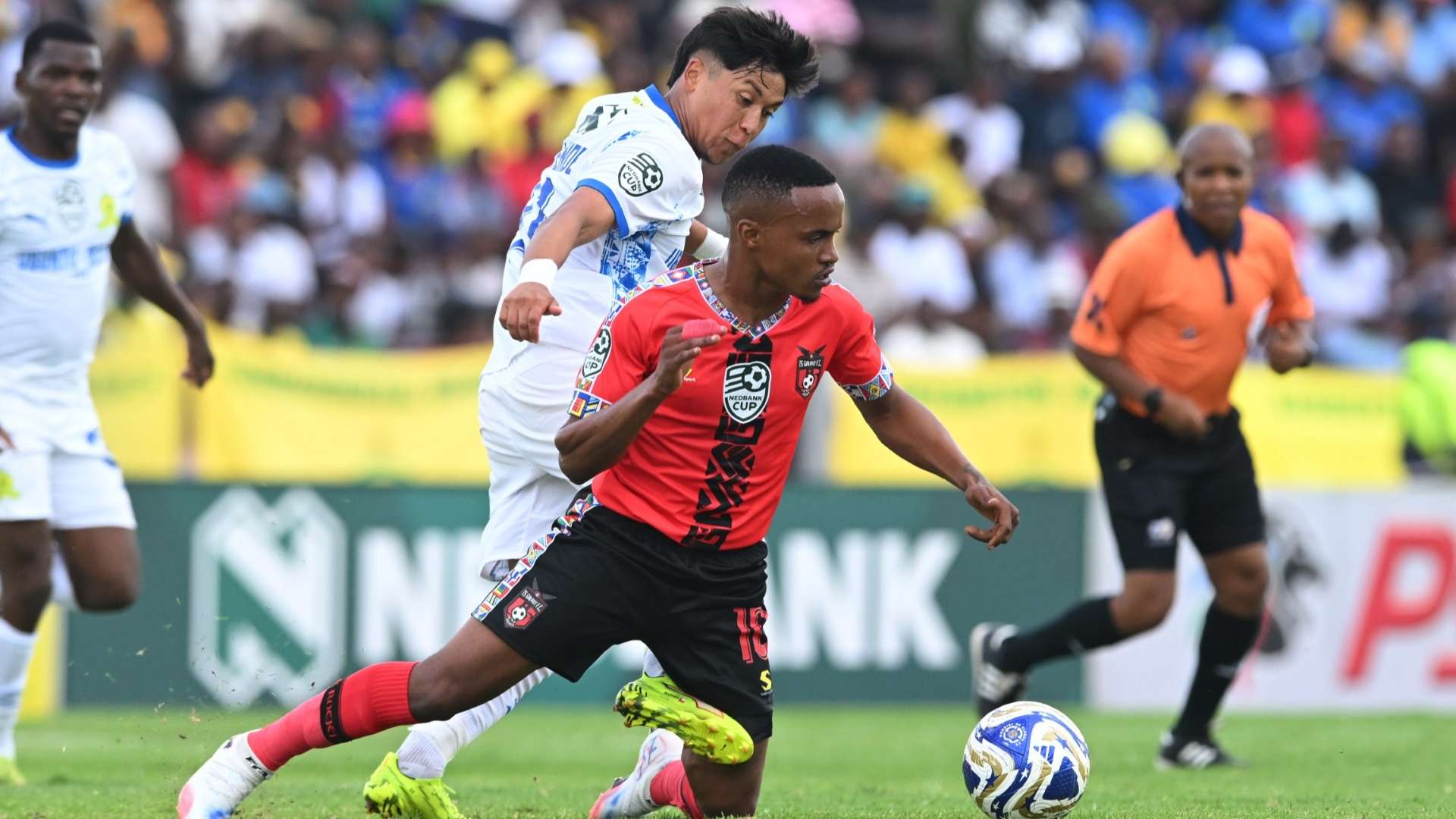 Marcelo Allende and Siphesihle Maduna, Mamelodi Sundowns vs TS Galaxy