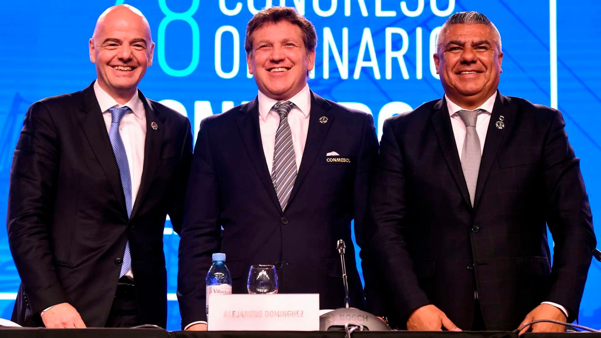 Infantino Dominguez Tapia Conmebol 120418